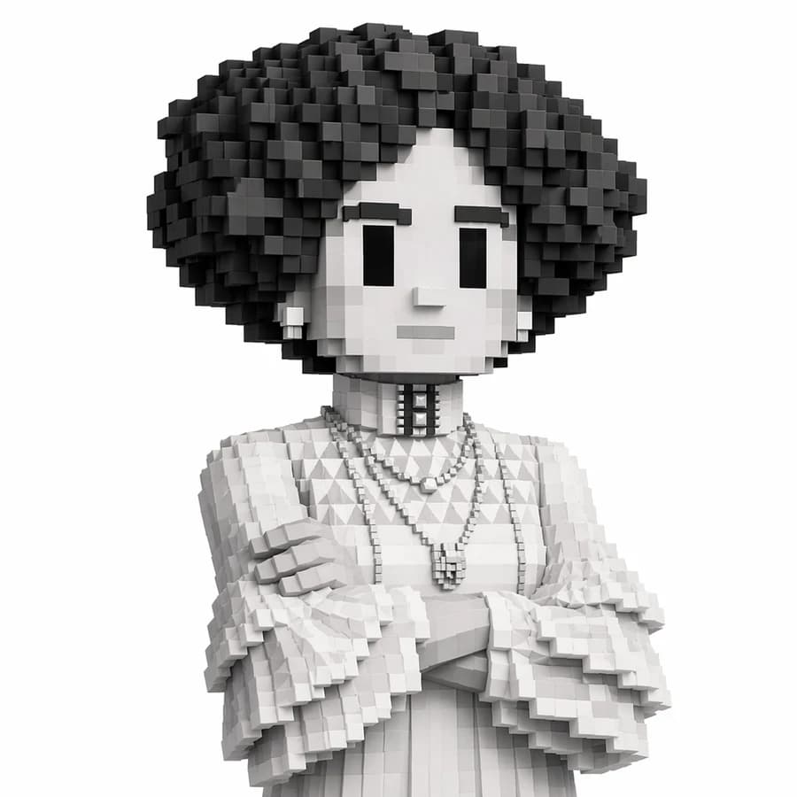 Voxel portrait of Emilie Flöge, Klimt's Midl
