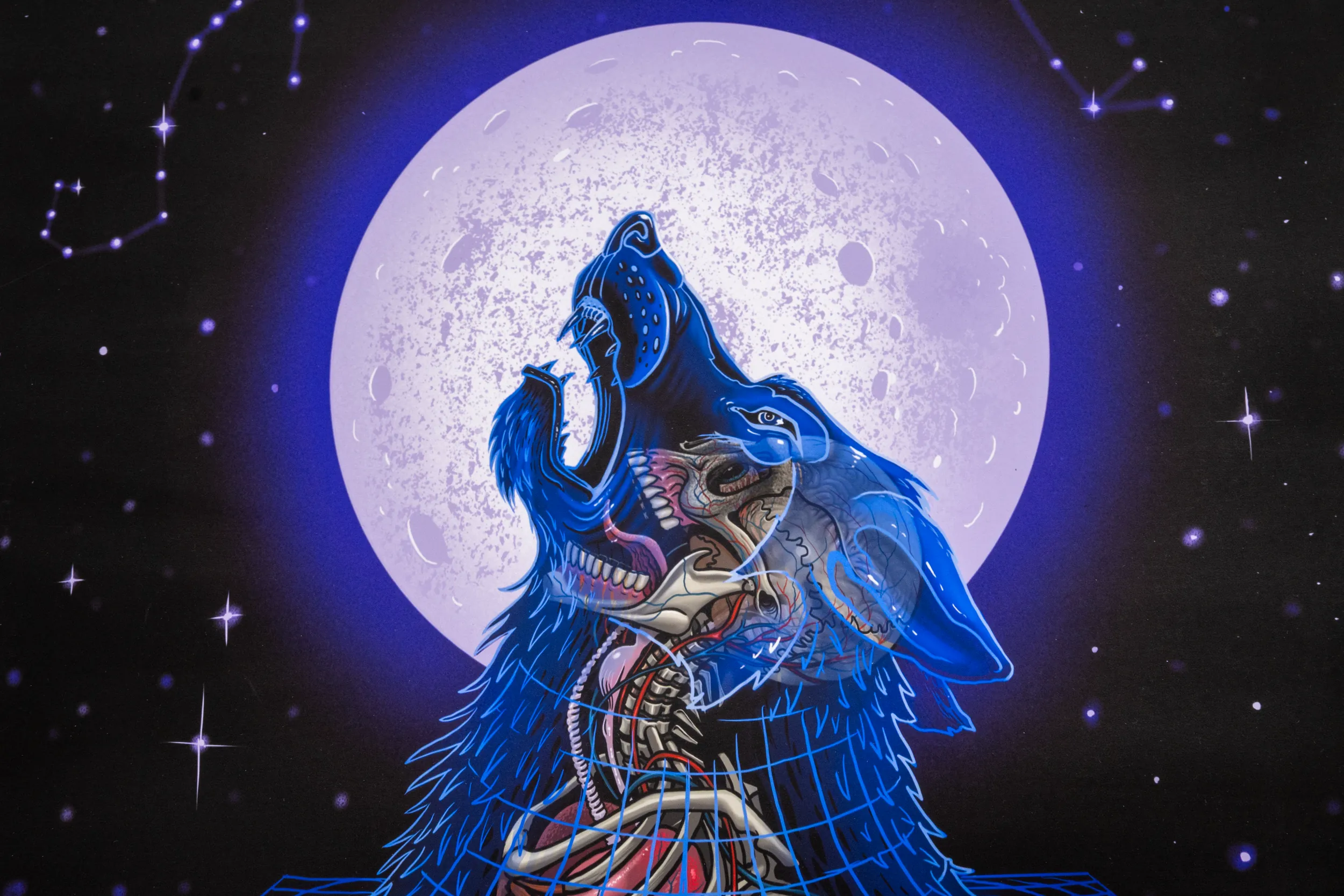 Nychos HOWL AT THE MOON detail